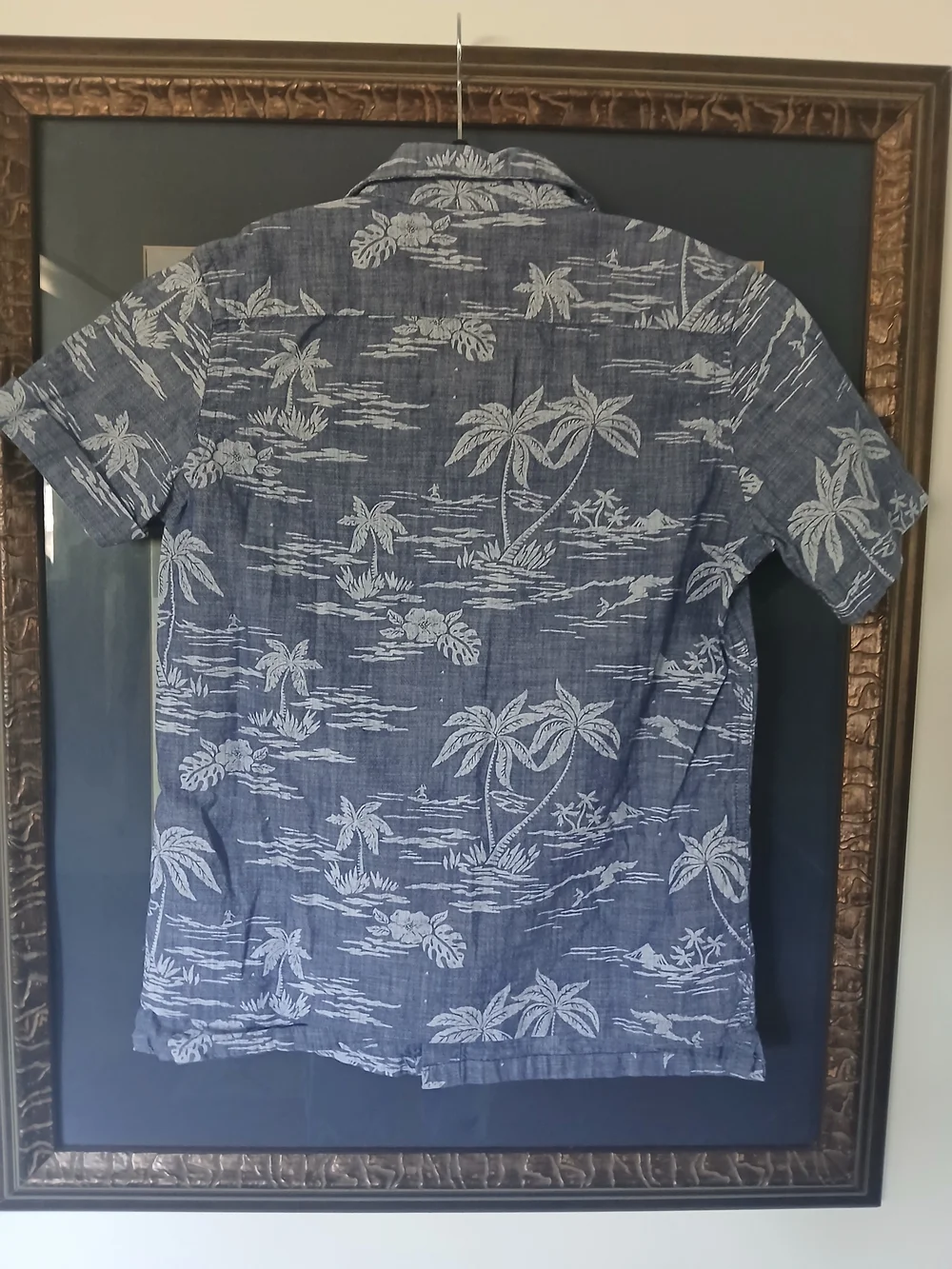 Kids GAP Blue Palm-Print Short-Sleeve Shirt